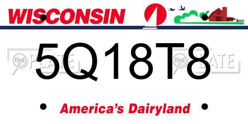 5Q18T8 Wisconsin License Plate