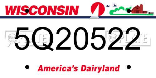 5Q20522 Wisconsin License Plate