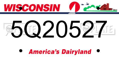 5Q20527 Wisconsin License Plate