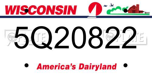 5Q20822 Wisconsin License Plate