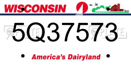 5Q37573 Wisconsin License Plate