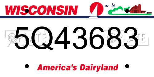 5Q43683 Wisconsin License Plate