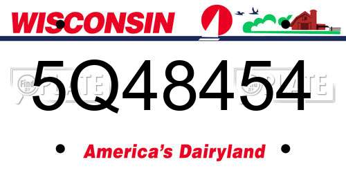 5Q48454 Wisconsin License Plate