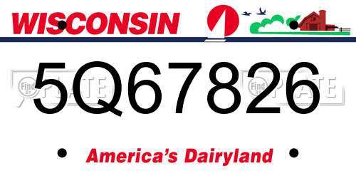 5Q67826 Wisconsin License Plate