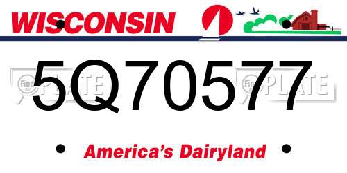 5Q70577 Wisconsin License Plate