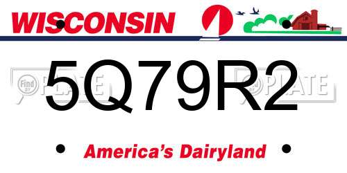 5Q79R2 Wisconsin License Plate