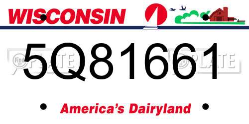 5Q81661 Wisconsin License Plate