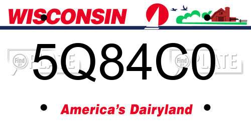 5Q84C0 Wisconsin License Plate
