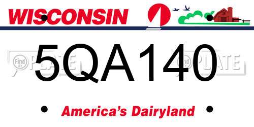 5QA140 Wisconsin License Plate