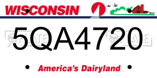 5QA4720 Wisconsin License Plate