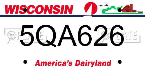 5QA626 Wisconsin License Plate