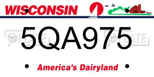 5QA975 Wisconsin License Plate