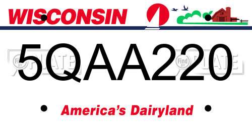 5QAA220 Wisconsin License Plate