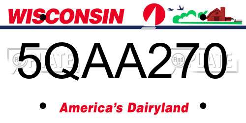 5QAA270 Wisconsin License Plate