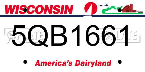 5QB1661 Wisconsin License Plate