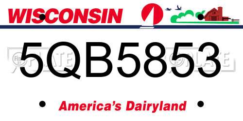 5QB5853 Wisconsin License Plate