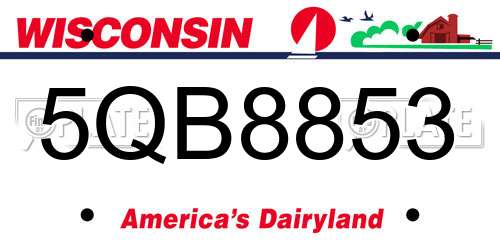 5QB8853 Wisconsin License Plate