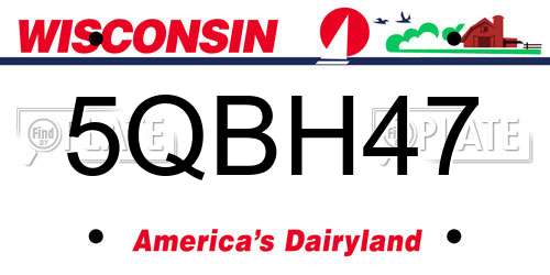 5QBH47 Wisconsin License Plate