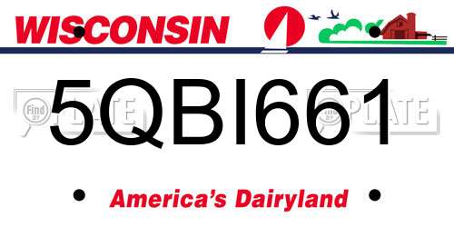 5QBI661 Wisconsin License Plate