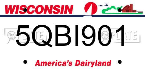 5QBI901 Wisconsin License Plate