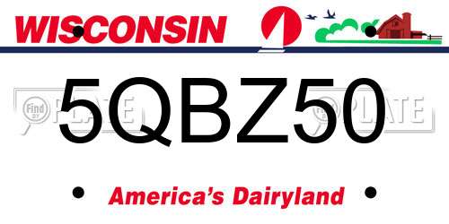 5QBZ50 Wisconsin License Plate