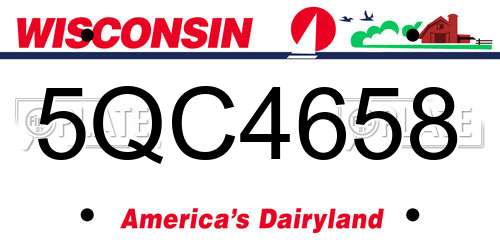 5QC4658 Wisconsin License Plate
