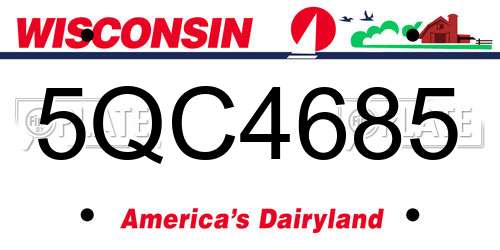 5QC4685 Wisconsin License Plate