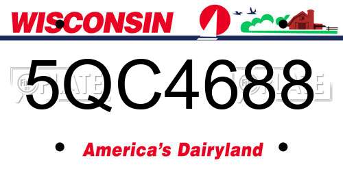 5QC4688 Wisconsin License Plate