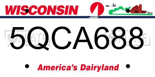 5QCA688 Wisconsin License Plate