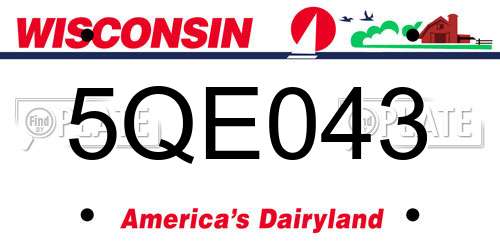 5QE043 Wisconsin License Plate