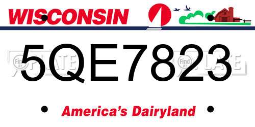 5QE7823 Wisconsin License Plate