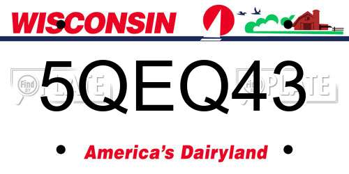 5QEQ43 Wisconsin License Plate