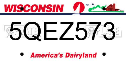 5QEZ573 Wisconsin License Plate