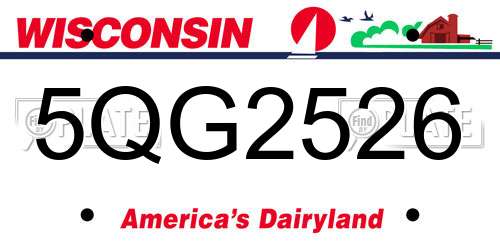 5QG2526 Wisconsin License Plate