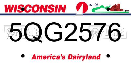 5QG2576 Wisconsin License Plate