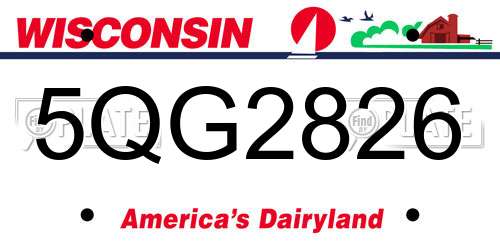 5QG2826 Wisconsin License Plate