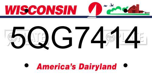 5QG7414 Wisconsin License Plate