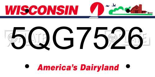 5QG7526 Wisconsin License Plate