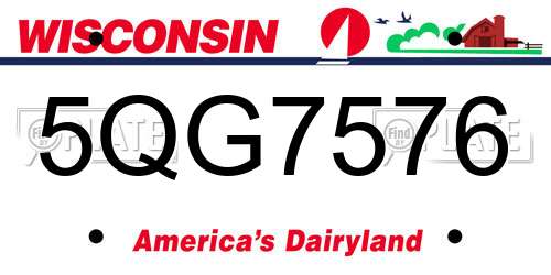 5QG7576 Wisconsin License Plate