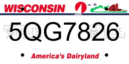 5QG7826 Wisconsin License Plate
