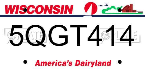 5QGT414 Wisconsin License Plate