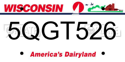 5QGT526 Wisconsin License Plate