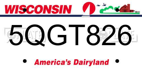 5QGT826 Wisconsin License Plate