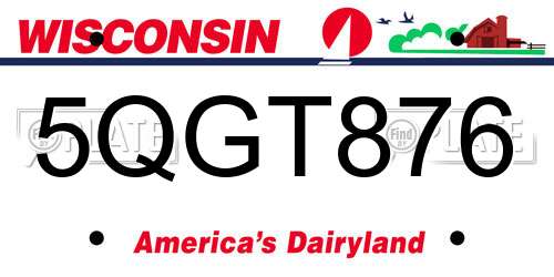 5QGT876 Wisconsin License Plate