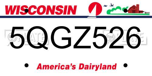 5QGZ526 Wisconsin License Plate