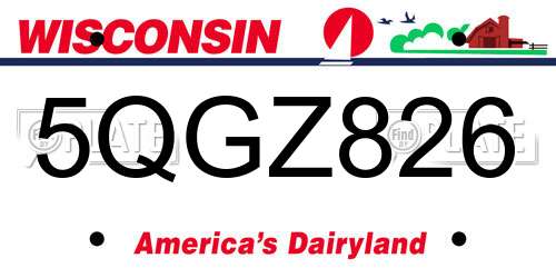 5QGZ826 Wisconsin License Plate