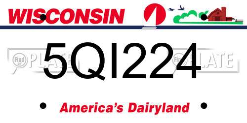 5QI224 Wisconsin License Plate