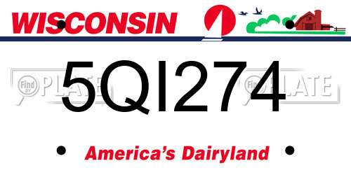5QI274 Wisconsin License Plate