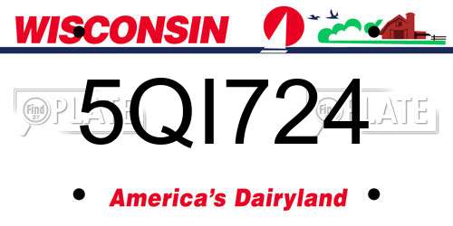 5QI724 Wisconsin License Plate