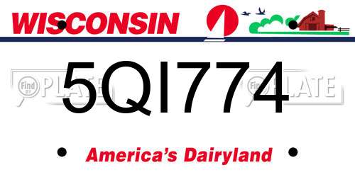 5QI774 Wisconsin License Plate
